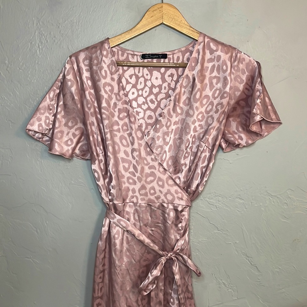 Metallic cheetah pink dress